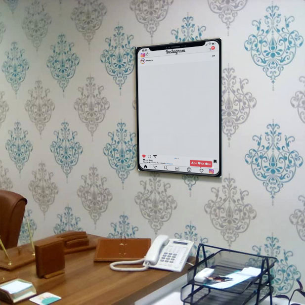 تخته وایت برد شیشه ای لاکوبل طرح اینستاگرام مدل LACOBEL-INSTA سایز 120x80 سانتی متر - تصویر 3